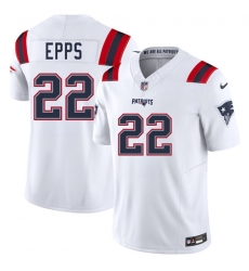 Men's New England Patriots #22 Marcus Epps White 2025 F.U.S.E. Vapor Limited Football Stitched Jersey