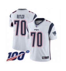 Men's New England Patriots #70 Adam Butler White Vapor Untouchable Limited Player 100th Season Football Jersey