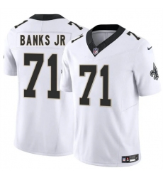Men's New Orleans Saints #71 Kelvin Banks Jr White 2025 Draft F.U.S.E. Vapor Limited Football Stitched Jersey