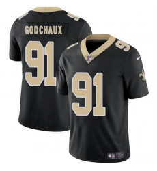 Men's New Orleans Saints #91 Davon Godchaux Black 2025 Vapor Limited Football Stitched Jersey