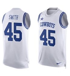 Men's Nike Dallas Cowboys #45 Rod Smith Limited White Player Name & Number Tank Top NFL Jersey