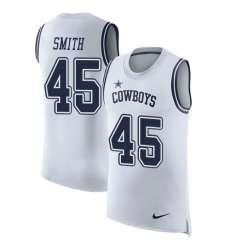 Men's Nike Dallas Cowboys #45 Rod Smith White Rush Player Name & Number Tank Top NFL Jersey