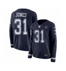 Women's Nike Dallas Cowboys #45 Rod Smith Limited Navy Blue Therma Long Sleeve NFL Jersey