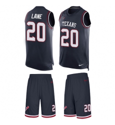 Men's Nike Houston Texans #20 Jeremy Lane Limited Navy Blue Tank Top Suit NFL Jersey