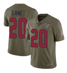 Men's Nike Houston Texans #20 Jeremy Lane Limited Olive 2017 Salute to Service NFL Jersey
