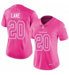 Women's Nike Houston Texans #20 Jeremy Lane Limited Pink Rush Fashion NFL Jersey