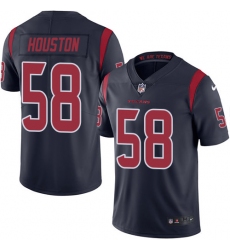 Men's Nike Houston Texans #58 Lamarr Houston Limited Navy Blue Rush Vapor Untouchable NFL Jersey