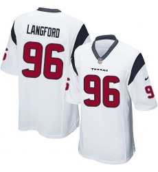 Men's Nike Houston Texans #96 Kendall Langford Game White NFL Jersey