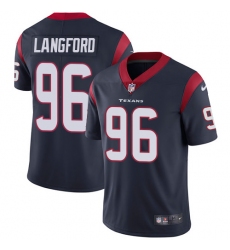 Men's Nike Houston Texans #96 Kendall Langford Navy Blue Team Color Vapor Untouchable Limited Player NFL Jersey