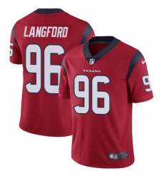 Youth Nike Houston Texans #96 Kendall Langford Red Alternate Vapor Untouchable Elite Player NFL Jersey