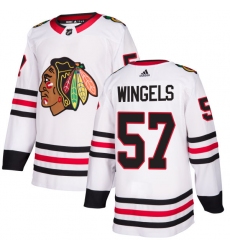 Women's Adidas Chicago Blackhawks #57 Tommy Wingels Authentic White Away NHL Jersey