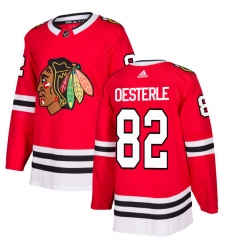 Youth Adidas Chicago Blackhawks #82 Jordan Oesterle Authentic Red Home NHL Jersey