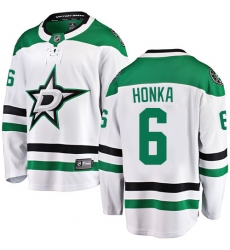 Men's Dallas Stars #6 Julius Honka Authentic White Away Fanatics Branded Breakaway NHL Jersey