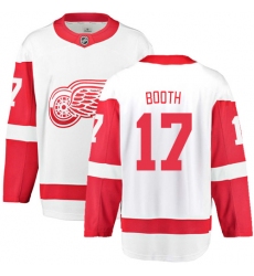 Men's Detroit Red Wings #17 David Booth Fanatics Branded White Away Breakaway NHL Jersey