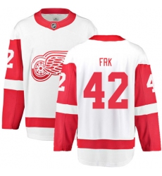 Youth Detroit Red Wings #42 Martin Frk Fanatics Branded White Away Breakaway NHL Jersey