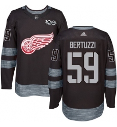 Men's Adidas Detroit Red Wings #59 Tyler Bertuzzi Premier Black 1917-2017 100th Anniversary NHL Jersey
