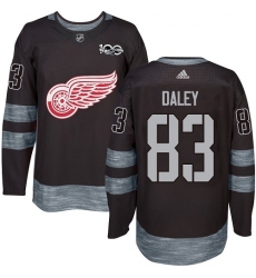 Men's Adidas Detroit Red Wings #83 Trevor Daley Premier Black 1917-2017 100th Anniversary NHL Jersey