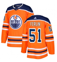 Men's Adidas Edmonton Oilers #51 Brian Ferlin Premier Orange Home NHL Jersey