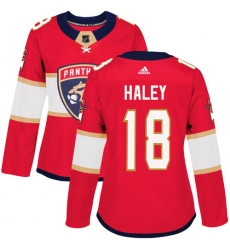 Women's Adidas Florida Panthers #18 Micheal Haley Authentic Red Home NHL Jersey