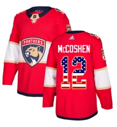 Men's Adidas Florida Panthers #12 Ian McCoshen Authentic Red USA Flag Fashion NHL Jersey