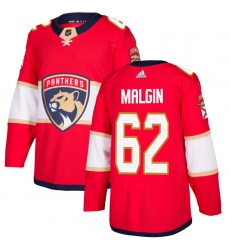 Youth Adidas Florida Panthers #62 Denis Malgin Premier Red Home NHL Jersey