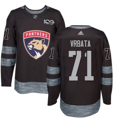 Men's Adidas Florida Panthers #71 Radim Vrbata Authentic Black 1917-2017 100th Anniversary NHL Jersey