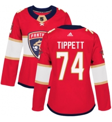 Women's Adidas Florida Panthers #74 Owen Tippett Premier Red Home NHL Jersey
