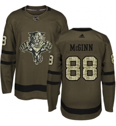Men's Adidas Florida Panthers #88 Jamie McGinn Premier Green Salute to Service NHL Jersey