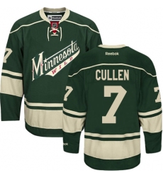 Men's Reebok Minnesota Wild #7 Matt Cullen Authentic Green Third NHL Jersey