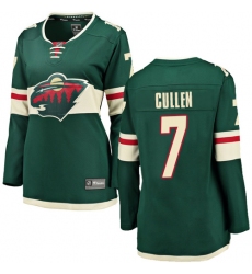 Women's Minnesota Wild #7 Matt Cullen Authentic Green Home Fanatics Branded Breakaway NHL Jersey