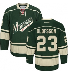 Men's Reebok Minnesota Wild #23 Gustav Olofsson Authentic Green Third NHL Jersey