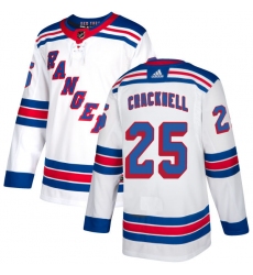 Men's Adidas New York Rangers #25 Adam Cracknell Authentic White Away NHL Jersey