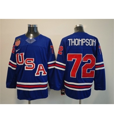 Men's USA #72 Tage Thompson Royal 2025-2026 Stitched Jersey