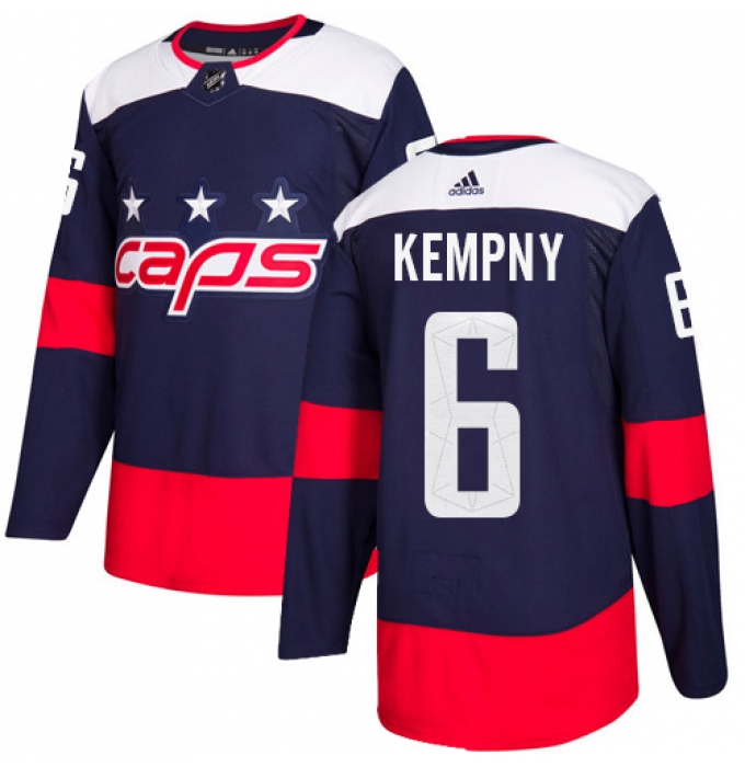 Men's Adidas Washington Capitals #6 Michal Kempny Authentic Navy Blue 2018 Stadium Series NHL Jersey