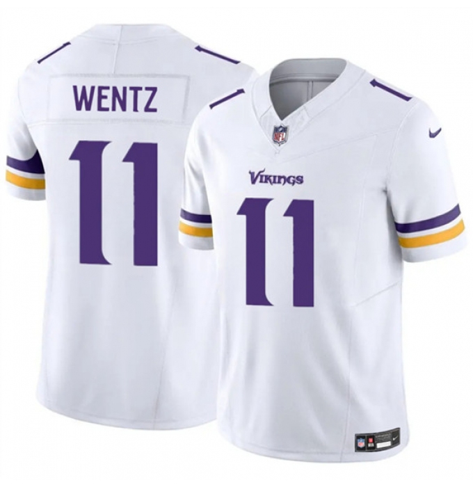 Men's Minnesota Vikings #11 Carson Wentz White 2025 F.U.S.E. Vapor Untouchable Limited Football Stitched Jersey