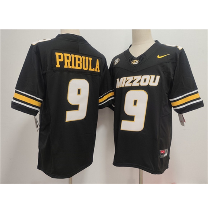 Men's Missouri Tigers #9 Beau Pribula F.U.S.E. Black Stitched Jersey