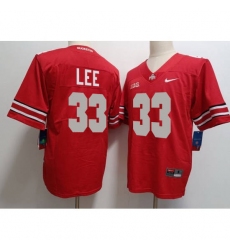 Men's Ohio State Buckeyes #33 Lee Red Limited Stitched Football Jersey
