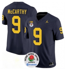 Men's Michigan Wolverines #9 J.J. McCarthy 2023 F.U.S.E. White Rose Bowl Stitched Jersey
