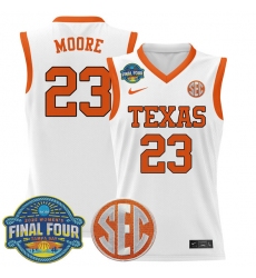 Men's Texas Longhorns #35 Aaliyah Moore White 2025 Sec Women’s Final Four Stitched Basketball Jersey