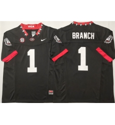Men's Georgia Bulldogs #1 Zachariah Branch Black 2025 F.U.S.E. Stitched Jersey
