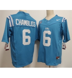 Men's Ole Miss Rebels #6 Trinidad Chambliss Blue 2025 F.U.S.E. Stitched jersey