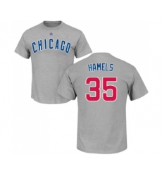 Baseball Chicago Cubs #35 Cole Hamels Gray Name & Number T-Shirt