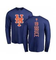 MLB Nike New York Mets #19 Jay Bruce Royal Blue Backer Long Sleeve T-Shirt