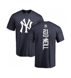 MLB Nike New York Yankees #21 Paul O'Neill Navy Blue Backer T-Shirt