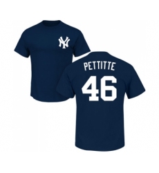 MLB Nike New York Yankees #46 Andy Pettitte Navy Blue Name & Number T-Shirt