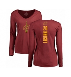 Basketball Women's Cleveland Cavaliers #20 Brandon Knight Maroon Backer Long Sleeve T-Shirt
