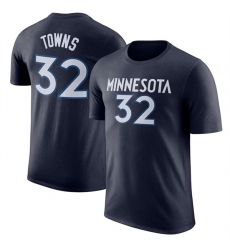 Men's Minnesota Timberwolves #32 Karl-Anthony Towns Navy Name & Number Performance T-Shirt