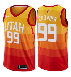 Youth Nike Utah Jazz #99 Jae Crowder Swingman Orange NBA Jersey - City Edition