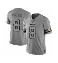 Men's Baltimore Ravens #8 Lamar Jackson Limited Gray Team Logo Gridiron Football Jersey Men's Baltimore Ravens #8 Lamar Jackson Limited Gray Team Logo Gridiron Football Jersey