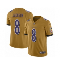 Youth Baltimore Ravens #8 Lamar Jackson Limited Gold Inverted Legend Football Jersey Youth Baltimore Ravens #8 Lamar Jackson Limited Gold Inverted Legend Football Jersey